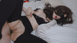 Office Chick's seduce coworker, african stocking stained white by monstrous jizz???? [ENG Sub]