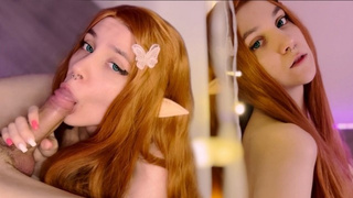 Red hair charming elf whore blowed my meat and get a sperm shot on her face 4K
