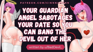 Banging Your Guardian Angel and Devil | ASMR Erotic Audio Roleplay | Oral sex Deepthroat