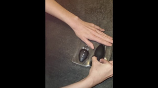 18yo virgin tries to fit vibrating bum plug in but struggles