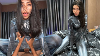Thin Spider Skank can't hold her Horny side