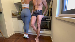 Gym Lovers Dry Humping in Kitchen after Workout