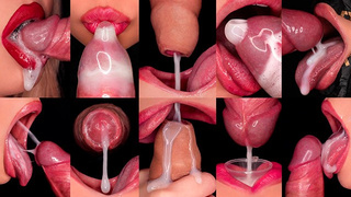 CLOSE UP: BEST MOUTH For Your CUMSHOTS! HOTTEST SPERM MOUTH SET OF! MILKING - FORESKIN - CONDOM!