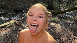Cumslut Hiking The Canadian Wilderness Leads To Large Cumshot - Facial - AlexAndAva - 4K