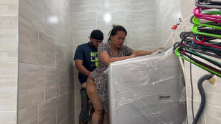 Stepson rides me in the laundry room while his dad goes out to the supermarket- CulonaArdiente32