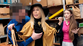 These Fine Sluts Knows How to Steal, But They Also Know How to Lick the Security Guard's Gigantic Prick