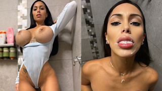 Fine step-Sister Teases Step Brother With Her Perfect Giant Breasts - Lana Myers