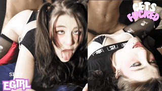 Sexy and Cute Ahegao Egirl Gets Boned Doggystyle and Missionary