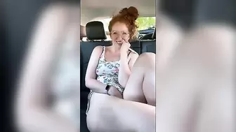 Nerdy Ginger Plays with her Cunt in a Busy Parking Lot * Real Homemade Porn *