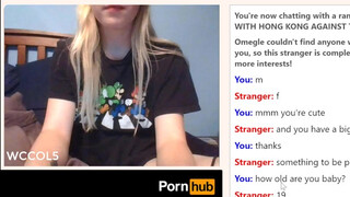 : Blonde Teenie Cumming on Omegle Part one - (Part two in Private) Porn Video