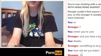 Blonde Teenie Cumming on Omegle Part one - (Part two in Private)
