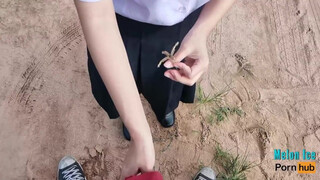Melon Ice - นักเรียน เย็ดกับครูแลกเกรดในป่า วิชาชีวะ (Asian Teenie Fuck with Teacher, Redeem Grades)