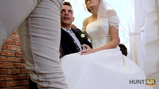 Hunt4k. They just married and he sells his wifey to be rammed for money - one
