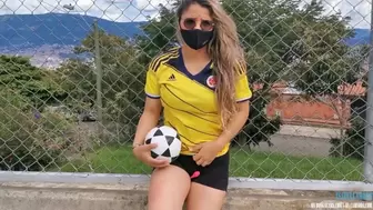 I was Dared to Play Football with my Lovense Lush On, Watch how I Squirt on my Pants!
