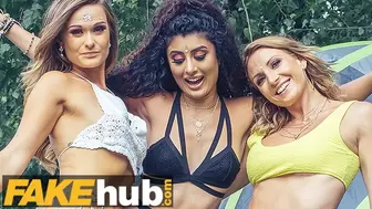 Festival Bitches Nailed in the Campsite Indian British MILF Teenie Threesome