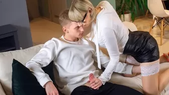 TUTOR4K. Dude makes Move on Blonde Tutor after Discovering her Sex Toys