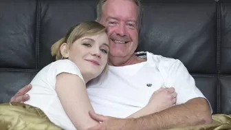 Sweet blonde bends over to get plowed by grandpa humongous dong