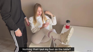 Insolent Gf Threw Her Legs On The Table And Was Rammed For It.