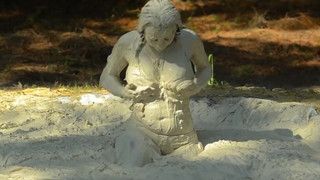Fine Chick Playing in Creamy Mud
