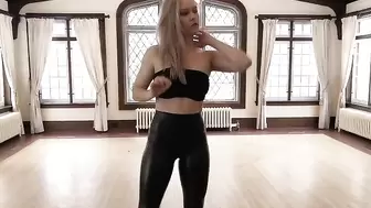 Blonde in Leather Pants