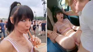 Festival Bitch Drilled Hard in Campervan!!! Double JIZZ to Monstrous Squirting Snatch