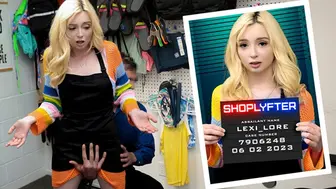 Thin Blonde Youngster Thief Banged Doggystyle by Mall Guard - Shoplyfter