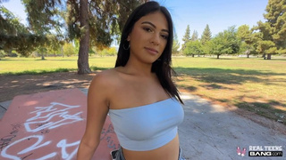 Real Teens - Marvelous Teeny Reyna Belle Flashes And Mounts In Public For The First Time