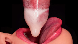 CLOSE UP: HORNY Mouth MILKING All JIZZ into CONDOM and BROKE IT! BEST Milking BJ ASMR 4K