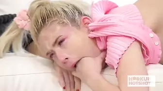 Petite Blonde Jessie Saint Gets Plowed into a Mess on the Floor