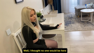 Conflict with step-sister ended with fucking and spunk in her mouth