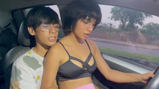 I help my little stepsister with her driving lessons and I end up fucking her hard until I spunk.