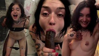 A little tattooed goth cheats on her BF and gets her booty sexed by a BBC in urbex!!!