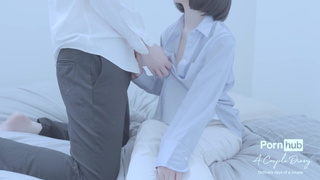 Oriental amatuer lovers having romantic sex