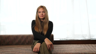 Blonde Spanish teeny chick takes two schlongs during her casting