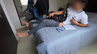 My regularization student ????????‍???? caught him watching porn on his cell phone and I helped him spunk