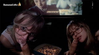 Risky Sex and Oral sex at the Film theater ????????Popcorn and Jizz in Mouth ????????