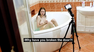 I caught my roommate in the bathroom filming a strange film.