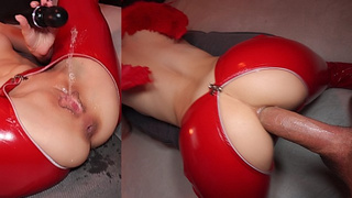 PLEASE FUCK MY TIGHT LATEX BOOTY! Cosply web camera SLLUT drains your balls dry with her tight anus